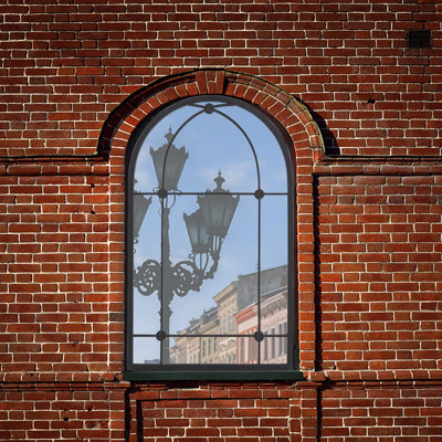 Iron Bowfront Mirror