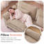 Canapé modulaire de 118 po avec rangement, canapé-lit Comfy Cloud avec repose-pieds et coussins décoratifs, canapé-lit modulaire en chenille à assise profonde pour salon, chambre à coucher-98460713