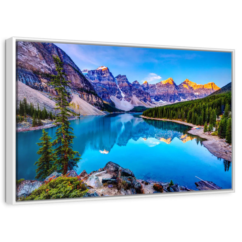 Amazing Moraine Lake, 46" X 31", Floating Frame White