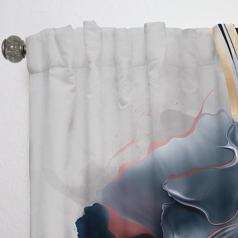 Libourne - Rose Gold Black Transcending Complexity II - Modern Curtain - Velvet Room Darkening - 1 panel, 52" W x 108" L