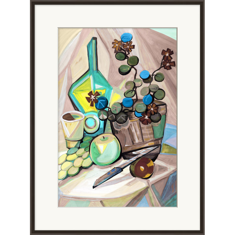 Nature morte avec méditation 1 par Christopher Kennedy - Peinture encadrée sur papier
