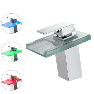Topcraft Single Handle Single Hole Bathroom Sink Faucet With LED