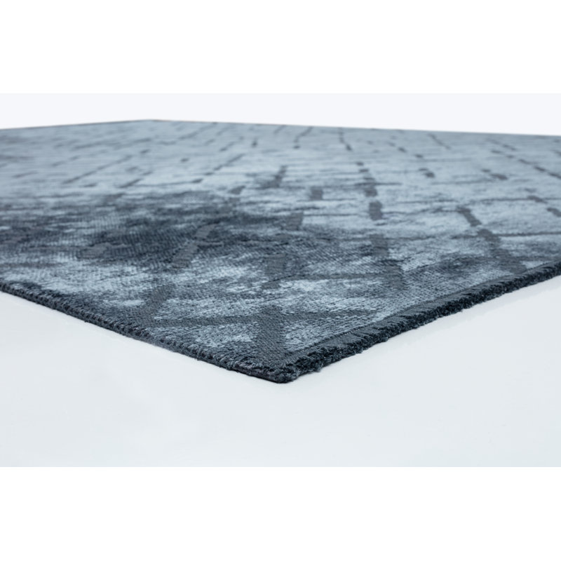 Tapis bleu clair de luxe abstrait Rapture, Rectangle 7 pi 10 po x 9 pi 10 po