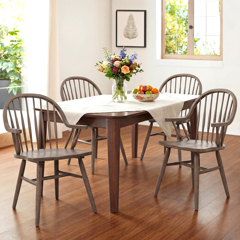 Chaises de salle à manger en bois massif avec accoudoirs de 24 po de large Hughes Hughes