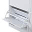Modern White Hallway Storage Unit with Mirror, Coat Rack & Shoe Bench, Freestanding Entryway Organiser with 6 Hooks (W120 x D30 x H180cm)