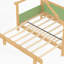 Lit en bois dans une cabane dans les arbres avec rails à coussin moelleux-2055244229