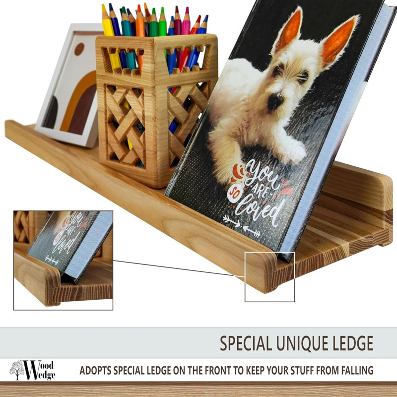 Widgee 2 Piece Floating Shelf, Brown