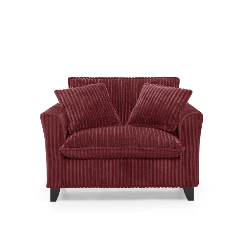 Fauteuil en velours côtelé l 46 po, Rouge