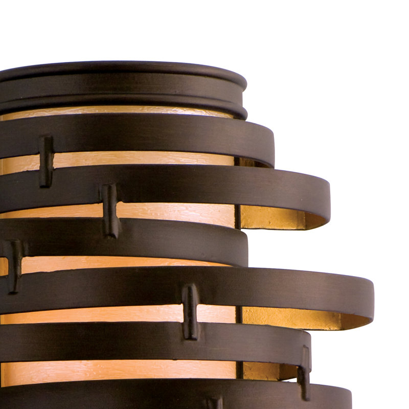 Vertigo 1 - Light Dimmable Flush Mount, 1 X 60W Medium Base Torpedo, Bronze And Gold Leaf