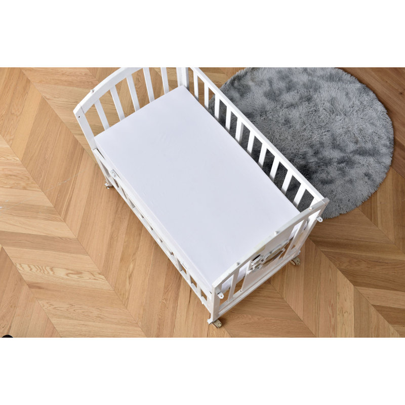 Draps-housse pour lit de bébé Pawling, Blanc