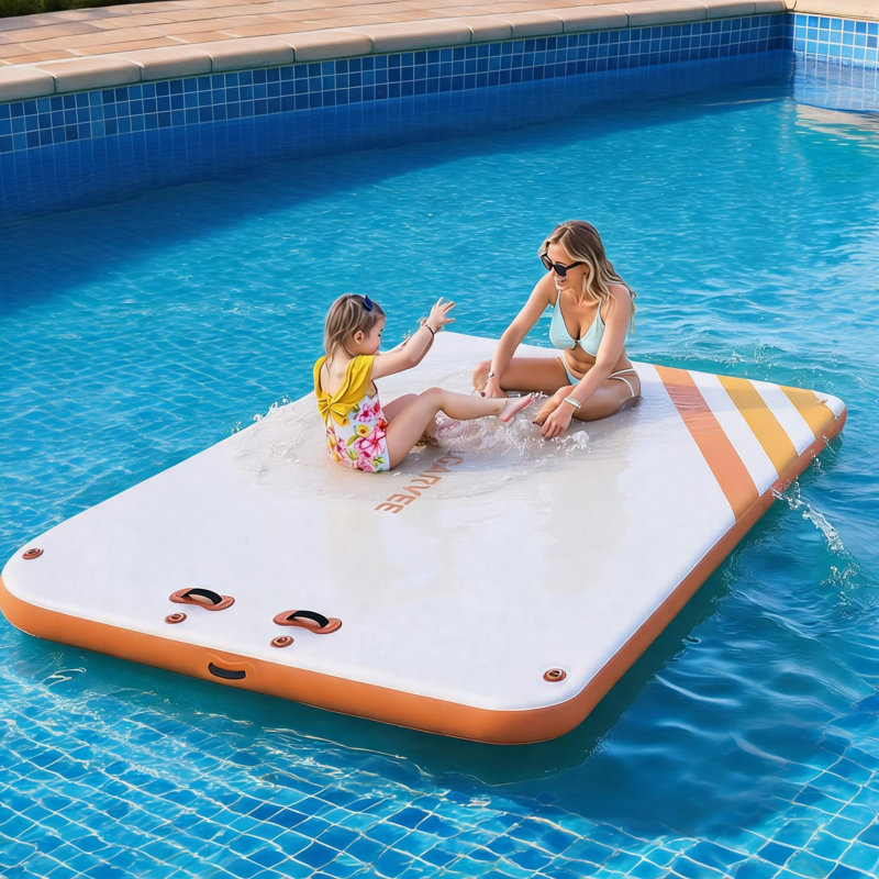 Plateforme de quai flottante gonflable, PVC antidérapant, avec poignées