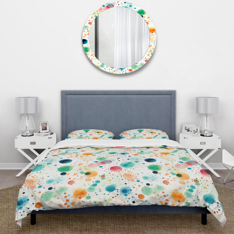 Ensemble de housse de couette Watercolor Whirls, Housse de couette pour très grand lit et 2 très