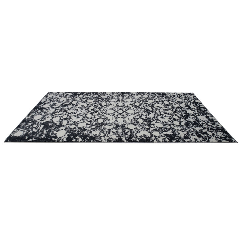 Tapis gris à motif abstrait Toronto, Rectangle 3 pi 11 po x 5 pi 7 po