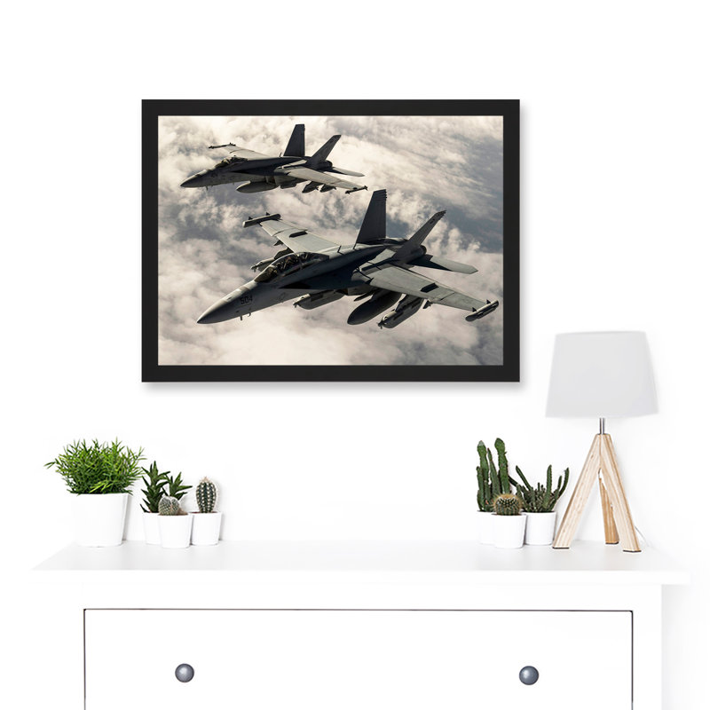 Hook Military US Airforce F-18 Hornet Jet Fighters - Single Picture Frame Print