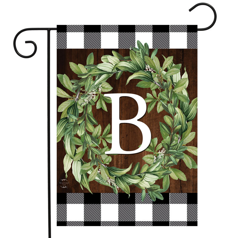 Wreath Monogram B Garden Flag