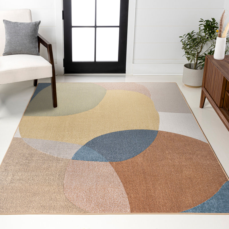 Tapis multicolore lavable à la machine Pebble, Rectangle 7 pi 10 po x 10 pi