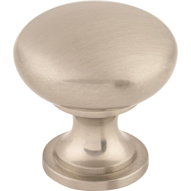 Hollow Round 1 3/16" Diameter Round Knob, Brushed Satin Nickel