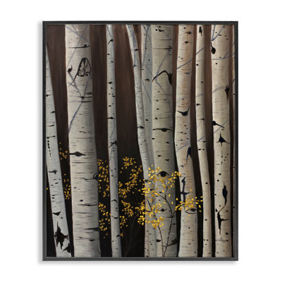 Autumnal Birch Tree Trunks Framed Giclee, design by Julie Peterson