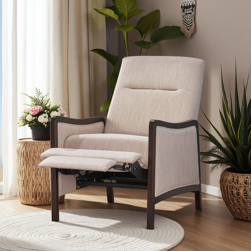 Fauteuil inclinable manuel standard de 26,75 po de largeur, 100 % polyester beige
