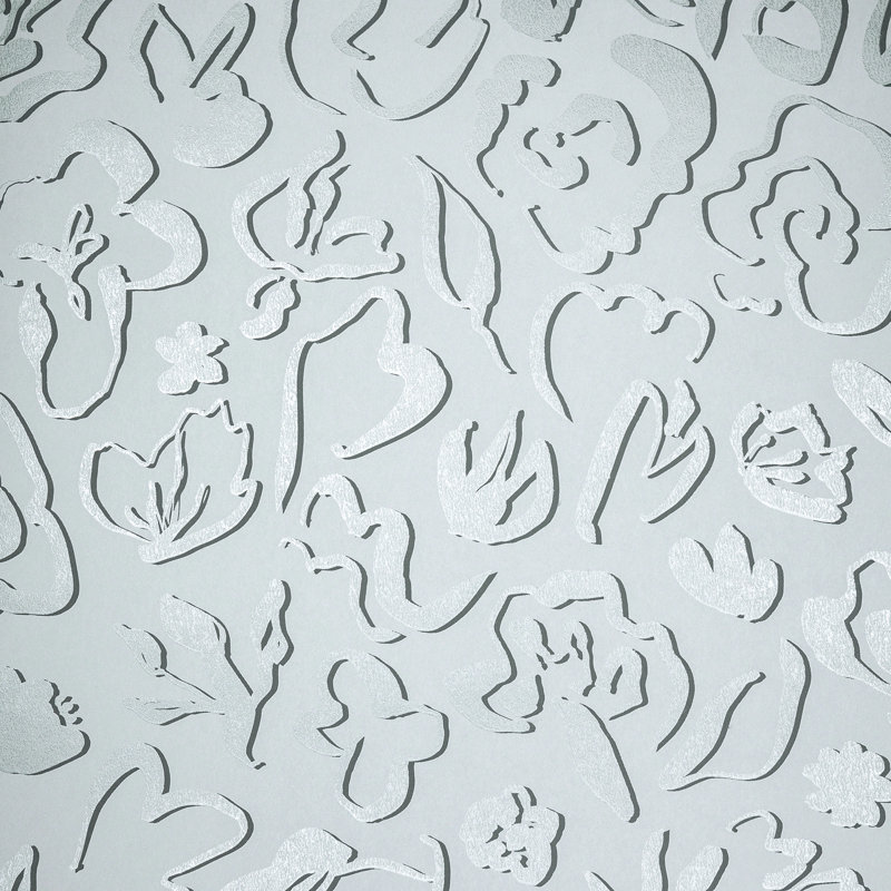 Rouleau de papier peint sel fleur métallique, Gris