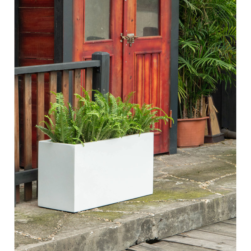 Connoisseur Handmade Planter Box, 15" H x 12" W x 31" D, Glossy White