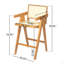 Tabouret de bar minimaliste moderne de 27 po avec siège en bois massif, structure en bois massif-92408858