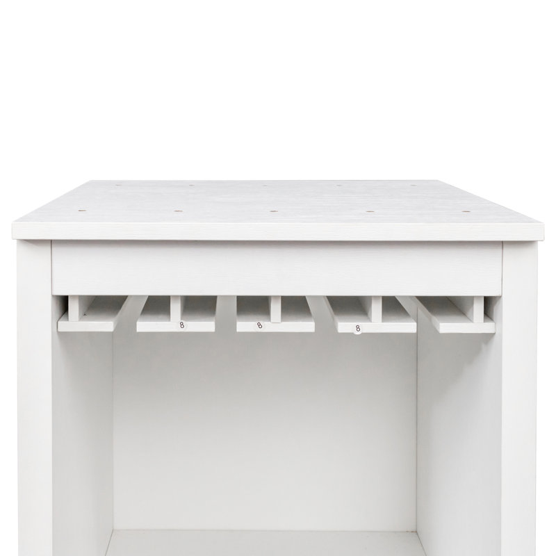 Armoire blanche Carruthers pour ranger le vin et les dossiers dans le salon