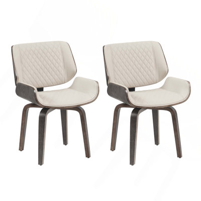 Mid-Century Modern Ergonomic Swivel Dining Chair Set Of 2 With 360° Rotation For Kitchen Office Dining Room