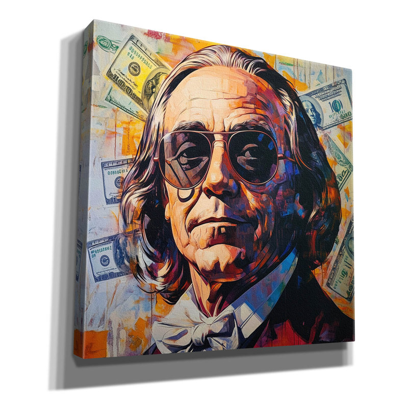 «Cool Benjamin» par Rich Monet, art mural sur toile, H 12 po x l 12 po x P 0,75 po