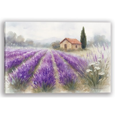«Lavender Morning in Provence», art mural sur toile tendue