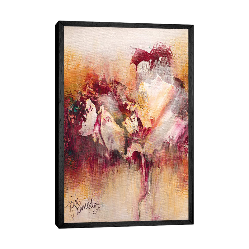 Cherry Blossom No. 1 Piece Painting on Canvas, 101.6cm H x 66.04cm W x 3.81cm D, Black Framed