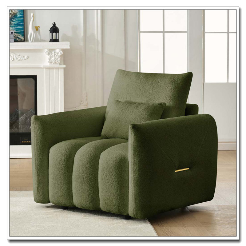 Teddy Upholstered Lounge Chair, Army Green