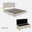Les ensembles de chambre à coucher 2 pièces comprennent 1 lit plateforme tapissier avec système de rangement hydraulique, 1 repose-pieds avec rangement et pieds en métal