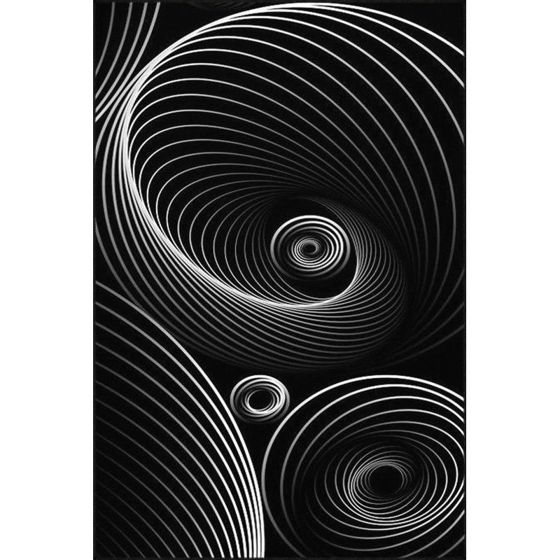 Tapis noir lavable décoratif à thème Infinity, Sous-tapis carré 3 pi 11 po inclus