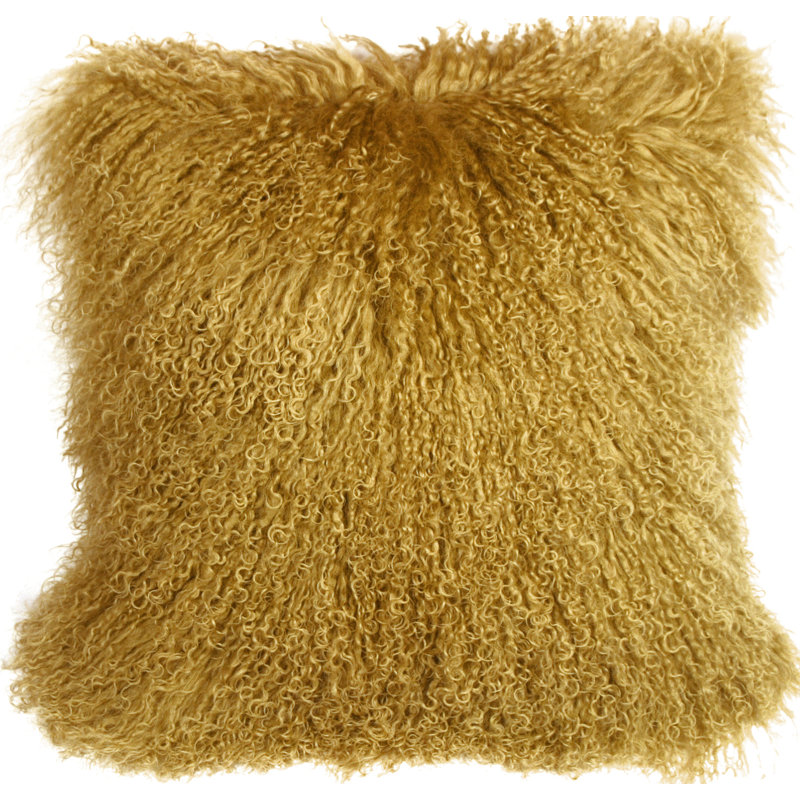 Wool Reversible Throw Pillow, Soft Gold, Polyfill Insert