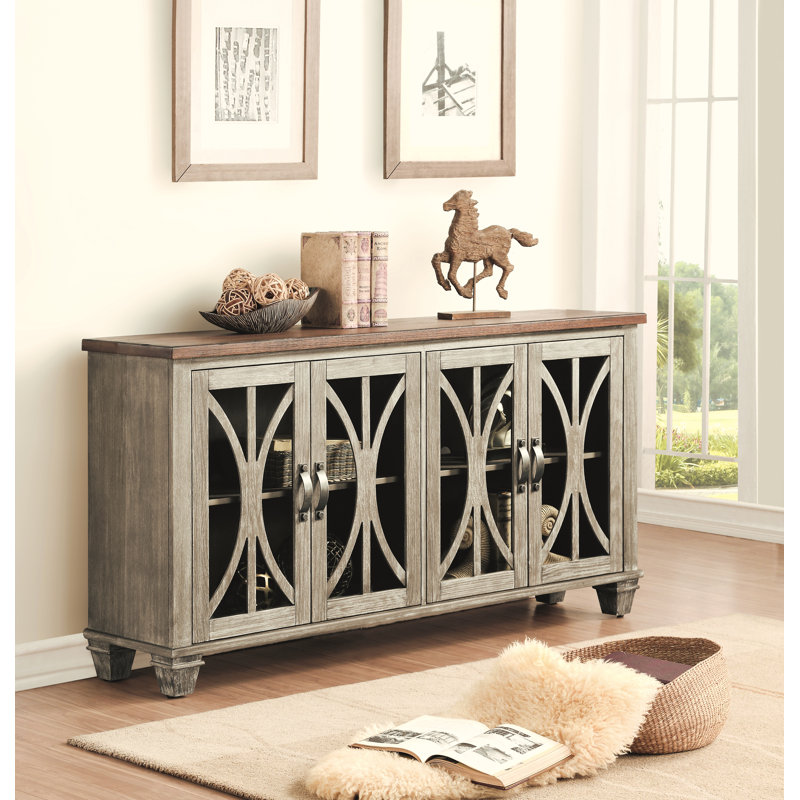 Console en bois massif de 66 po Justinian, Brun