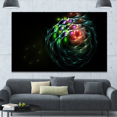 « green 3d artful fractal design », impression sur toile tendue
