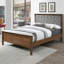 Farmhouse Upholstered Queen Bed with Adjustable Tufted Headboard