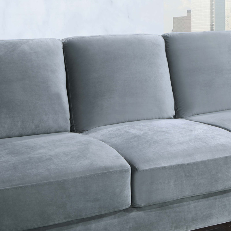 Canapé Habeel 73,22 po, Velours gris velours