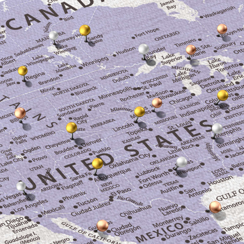 Carte du monde personnalisée «On My List I Push Pin», H 26 po x l 39 po, Oui
