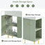 Meuble-lavabo vert 21,6 po, armoire combinée, meuble de rangement pour salle de bain, lavabo simple en céramique, rangement sur le côté droit