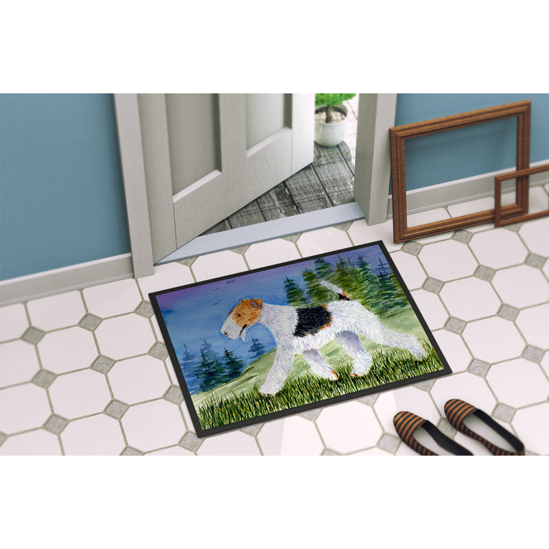 Fox Terrier Non-Slip Doormat, Rectangle 2' x 3'