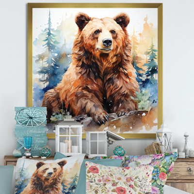 «Brown Bear Forest Portrait II - Bear 2», art mural