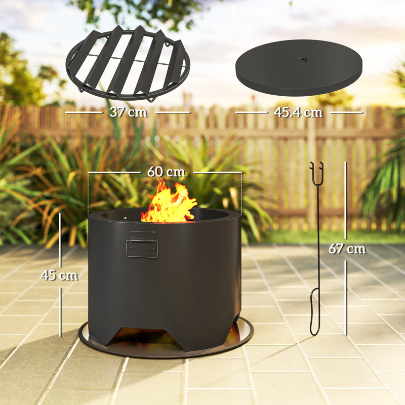 Round Wood Burning Smokeless Fire Pit