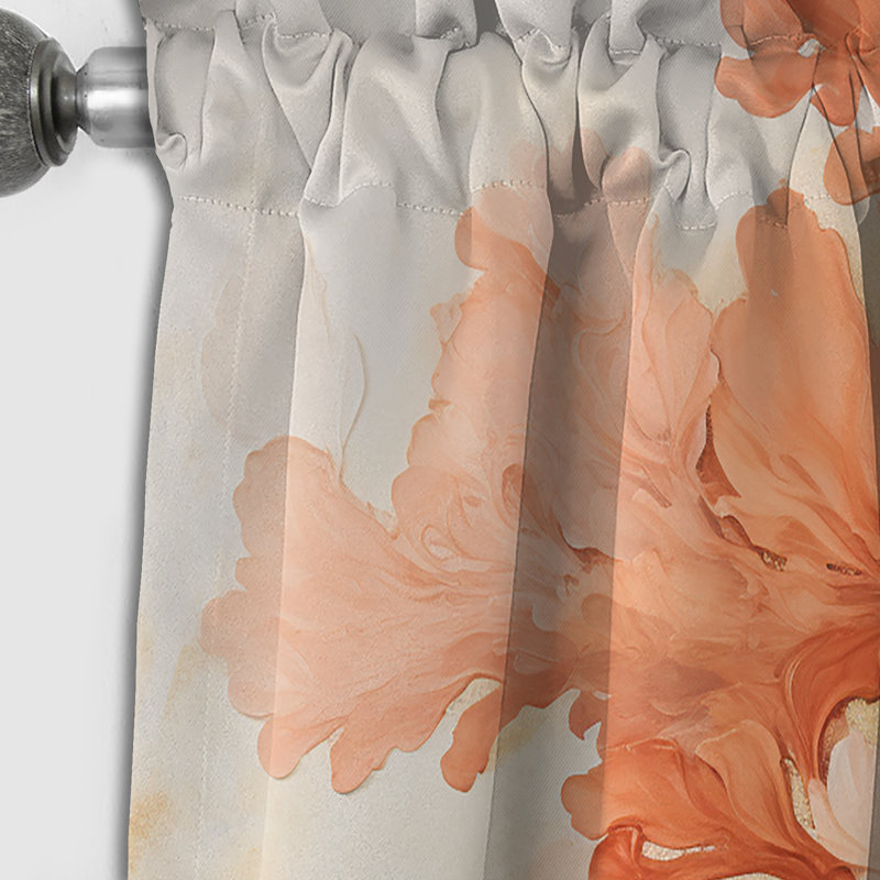 Rideau occultant rose et blanc Coastal Coral Collage III - Coastal Coral, L 52 po x L 90 po