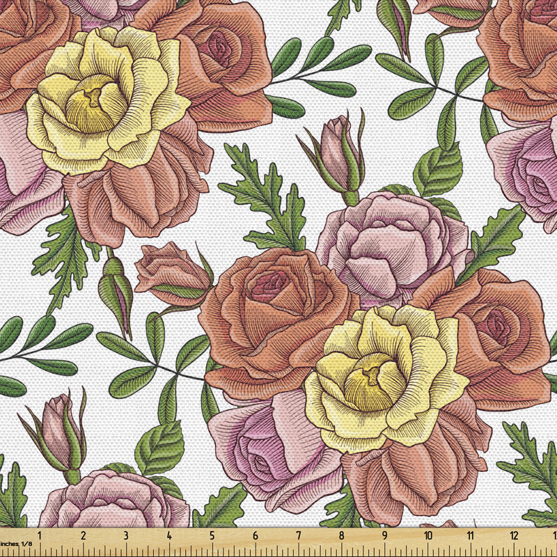 Cheetara Vintage Flowers on a Plain Multi-Purpose Fabric