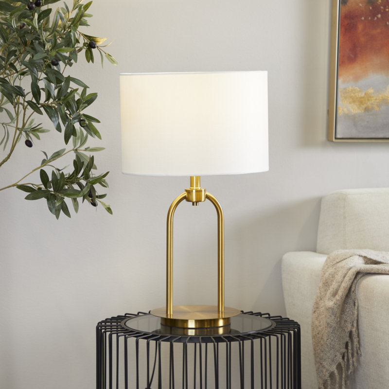 Lampe de table dorée, H 24 po x l 14 po x P 14,1 po