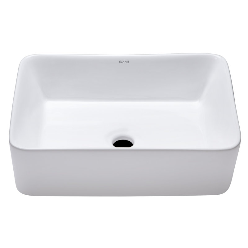 Elanti 15.5'' White Ceramic Rectangular Bathroom Sink