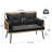 Belulah 44.9'' Wide Metal Loveseat with Cushions-1625633215