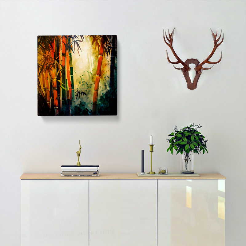 Bamboo Forest Impressionism No.4 - Print, 35cm H x 35cm W x 3cm D